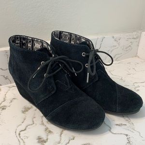 Toms Black Suede Ankle Boots